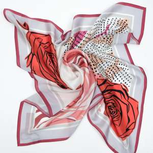 وشاح حريري مربع فاخر مخصص 100% حرير مطبوع حرير خالص حرير مربع حرير - Product Image 1