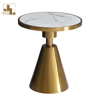 Modernes Wohnzimmer Wohnzimmer Gold Eck tisch Hotel Schlafzimmer Metallrahmen Schiefer platte Luxus Runde Sofa Beistell tisch Möbel
