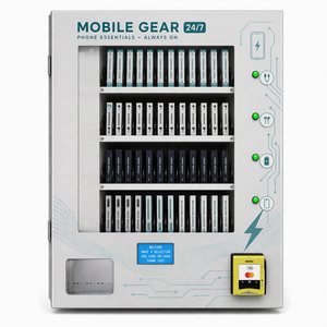 Máquina Expendedora de Accesorios para Teléfonos, 4 Selecciones, Botón LED, Pantalla LCD, Pago, Compacta, Montaje en Pared, Cable de Carga, Dispensador de Baterías Portátiles, 22 kg, CE - Product Image 1
