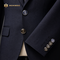 Kancing Logam Custom HONMEO Desain Prong Setting Cabochon Hitam untuk Mantel, Blazer, Seragam