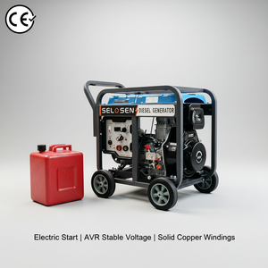 เครื่องกำเนิดไฟฟ้าเบนซินแบบพกพา 300A 6KW 5000W 5.5KW 5KW สตาร์ทด้วยไฟฟ้าและน้ำมันดีเซล รุ่น HS6900-300A-diesel เครื่องเชื่อมดีเซล *เครื่องเชื่อมดีเซลพร้อมเครื่องกำเนิดไฟฟ้า - Product Image 1