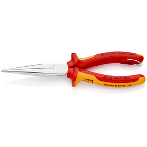 Alicates de punta fina aislados KNIPEX 26 16 200 T con bordes de corte laterales (Alicates de pico de cisne) con mangos - Product Image 1
