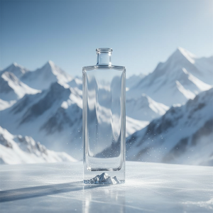 Bouteille en verre personnalisée de 700 ml au design célèbre, forme carrée à épaule plate, pour spiritueux, whisky, vodka - Product Image 1