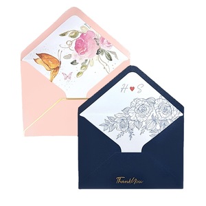 Custom Luxury <b>Simple</b> Business Digital Printing Wallet Envelopes Decorative Floral Gold Border Stationery Ordinary Paper - Product Image 1