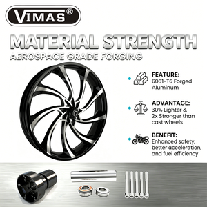 <span class=keywords><strong>Roues</strong></span> de moto VIMAS en aluminium forgé 6061 T6, anodisées noires, 19-32 pouces, pour rénovation/amélioration, compatibles avec Road King Electra - Product Image 3