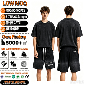 Pantalones Cortos Bermuda de Algodón Lavado para Hombre con Bolsillos, Cintura con Cordón, Estilo Casual Urbano, Diseño con Logotipo Personalizado - Product Image 1