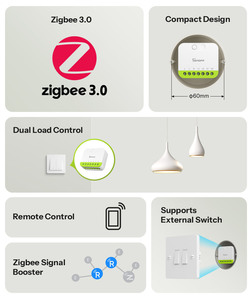 Interruptor Inteligente Zigbee SONOFF MINI-ZB2GS MINI <span class=keywords><strong>DUO</strong></span> de 2 Canales, Control de Carga Dual, Compatibilidad con Zigbee 3.0, Señal Compatible con Múltiples Hubs Zigbee - Product Image 6