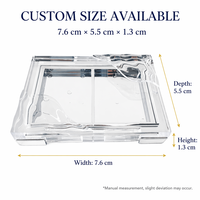 Étui vide pour palette de maquillage écologique, couvercle transparent en acrylique, base en ABS plaqué argent, rectangulaire, moulé par injection, logo personnalisé, pour poudre libre