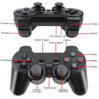 Manette de jeu sans fil PS2, manette de jeu PS2/PS1 pour console de jeu PC USB 2.4G, joystick PS2, double vibration