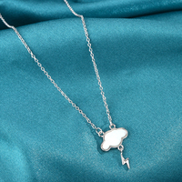 Collier pour femme en argent sterling 925, pendentif créatif nuage et éclair en nacre, bijoux fins, vente chaude