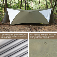 Bâche imperméable PU2000 pour l'extérieur, bâche ultralégère pour hamac, bâche de pluie pour tente de camping, bâche de pluie portable, auvent
