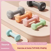 Ensemble d'haltères en fer pur pour femmes, hommes, étudiants en yoga, enfants - Équipement de fitness à domicile avec design recouvert de plastique