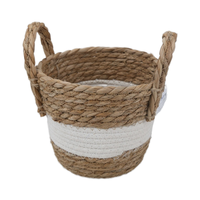 Panier de rangement en corde de coton tissé avec poignée, panier en corde de coton, panier tissé à la main