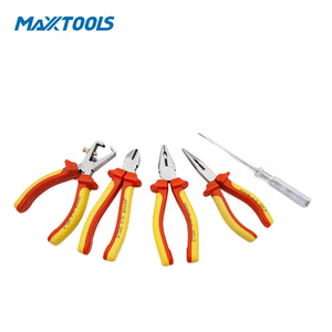 Kit d'outils d'électricien isolé VDE 7 pièces avec pinces CRV, tournevis S2 et stylo testeur dans un coffret en aluminium, OEM disponible - Product Image 2