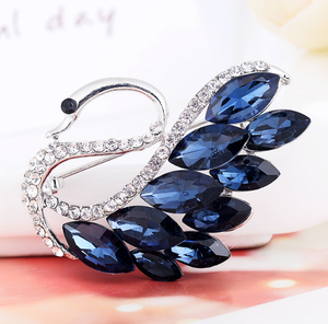 秋冬新作シルバー合金白鳥ブローチファッションダイヤモンドスカーフバックル白鳥ラインストーンブローチ - Product Image 5