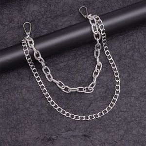 Double Layer Metal Pant <b>Chain</b> Tibetan Silver <b>Waist</b> <b>Chain</b> For Hip Hop Streetwear Daily Wear Accessory - Product Image 3