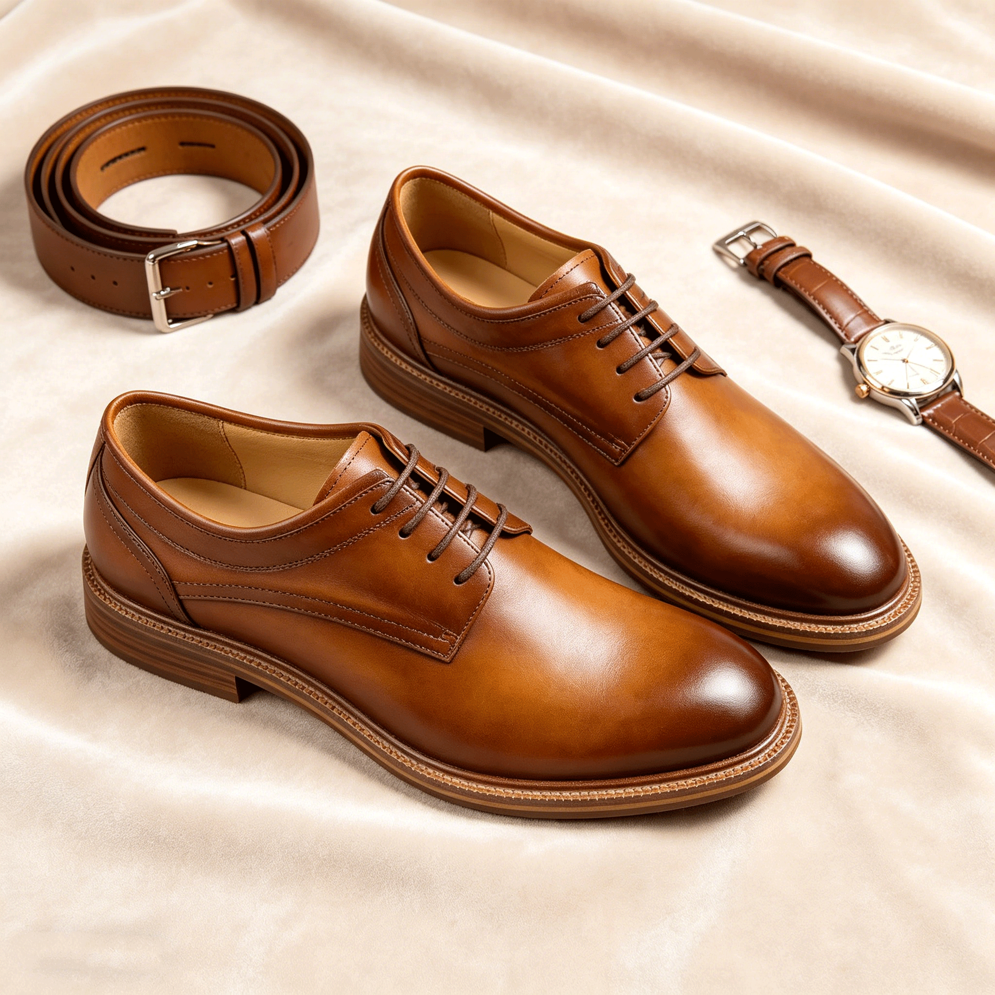 liu jo brown dress Dress shoes for men in mahogany leather – Andypola main image 1