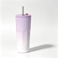 Gobelet isotherme double paroi en acier inoxydable 304 de 20 oz, personnalisable avec couvercle à paille, cadeau esthétique, tasse de voyage réutilisable