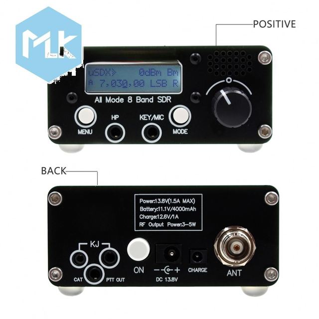 MLK Upgraded Version of USDR USDX+Plus V2 8-band SDR Full Mode HF SSB QRP Transceiver