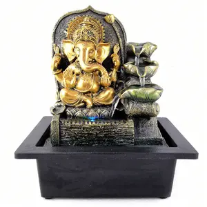 Religion Elefant Wasser brunnen Buddha Statuen Skulptur Harz Ganesha Gott Handwerk Desktop-Ornamente für Wohnkultur - Product Image 1