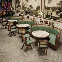 Ensemble de meubles de restaurant, table et chaises, style chinois, pizza, McDonald's, marbre, moderne, café, commercial, cuir, banquette