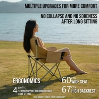 Chaise pliante de camping portable et écologique en tissu Oxford 600D avec poche latérale, légère pour la randonnée et les voyages