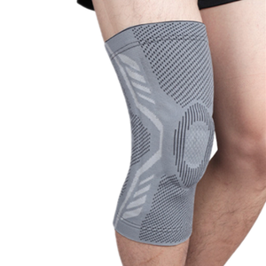 Genouillère de compression en tissu tricoté 3D, haute élasticité, respirante, durable, antidérapante, avec coussinets en silicone anti-choc - Product Image 5