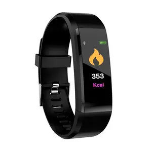 ID115 plus BT4.0 Color Screen Pedometer Wristband Heart Rate Monitor Band 115plus Fitness Tracker smart bracelet 115 plus