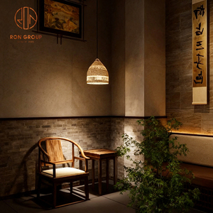 Ensemble de mobilier de restaurant moderne, tables rectangulaires en bois pour <span class=keywords><strong>café</strong></span> avec <span class=keywords><strong>grain</strong></span> naturel, chaises en rotin et sièges en tissu pour <span class=keywords><strong>café</strong></span> - Product Image 4