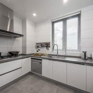 Gabinete de cocina modular con acabado de alto brillo moderno, diseño de madera para muebles de hogar y restaurante - Product Image 4