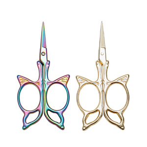 Retro <b>Style</b> Colored Titanium Embroidery Scissors Straight <b>Head</b> Stainless Steel Home Craft Supplies - Product Image 2