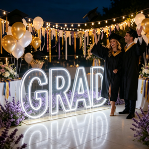 Lampes LED néon portables en acrylique de 60 cm, 90 cm, 120 cm, numéros et lettres à piles pour événements extérieurs, propositions de mariage et fêtes de fiançailles - Product Image 5
