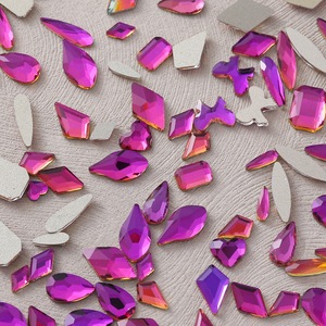Strass pour nail art en gros, formes variées, nouvelle couleur AB, couleurs populaires, strass fantaisie 3D à dos plat pour nail art - Product Image 4