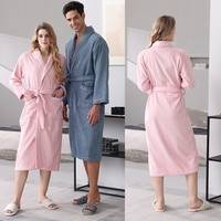 Peignoir de bain en coton éponge 100% multicolore pour couple, hôtel, long, doux, absorbant, unisexe, avec logo personnalisé