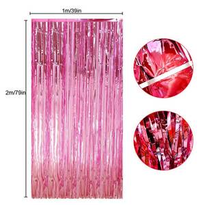 Décoration murale pour fête sur le thème de la sorcière magique, 1*2m, en feuille <span class=keywords><strong>plastique</strong></span> imperméable, franges imprimées UV, <span class=keywords><strong>rideau</strong></span> de pluie rose et vert - Product Image 5