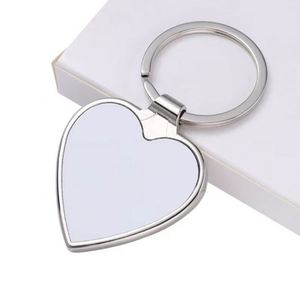 Wholesale Blank Sublimation Keyrings <b>Customized</b> Metal Heart Transfer Printing Keyholder DIY <b>Keychains</b> - Product Image 4