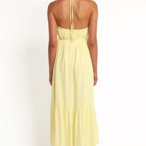 Vestido Largo Informal de Verano 2025 para Mujer, de Algodón y Lino, Estilo Casual, Color Sólido - Product Image 5