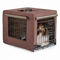 Cage pour chien rectangulaire durable pour chiens de petite/moyenne taille, utilisation intérieure/extérieure, fermeture coulissante horizontale, capacité de 50 lb