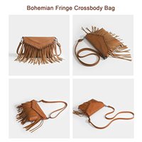 Sac bandoulière à franges de style occidental pour femmes, sac à main vintage en similicuir gaufré, personnalisation légère OEM ODM disponible
