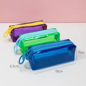 fashion color Oversized exaggerated zipper Stationery bag pen pouch Pencil bag clear personalized women travel Cosmetic bag