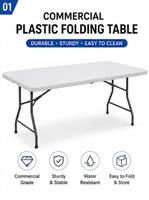 LIVRAISON AUX ÉTATS-UNIS Table pliante en plastique commerciale 4FT 5FT 6FT 8FT – Table de banquet portable en HDPE pour événements de restauration GRANDE PROMOTION