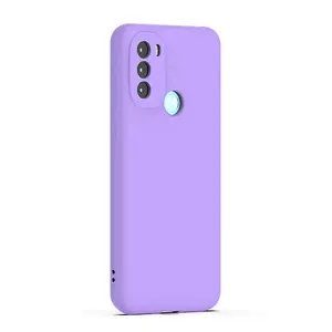 Coque de téléphone en Silicone liquide en flanelle TPU souple de 2.0MM pour Motorola Moto G32 G62 G42 G52 G31 G22 couleur avec sac de couverture arrière en microfibre