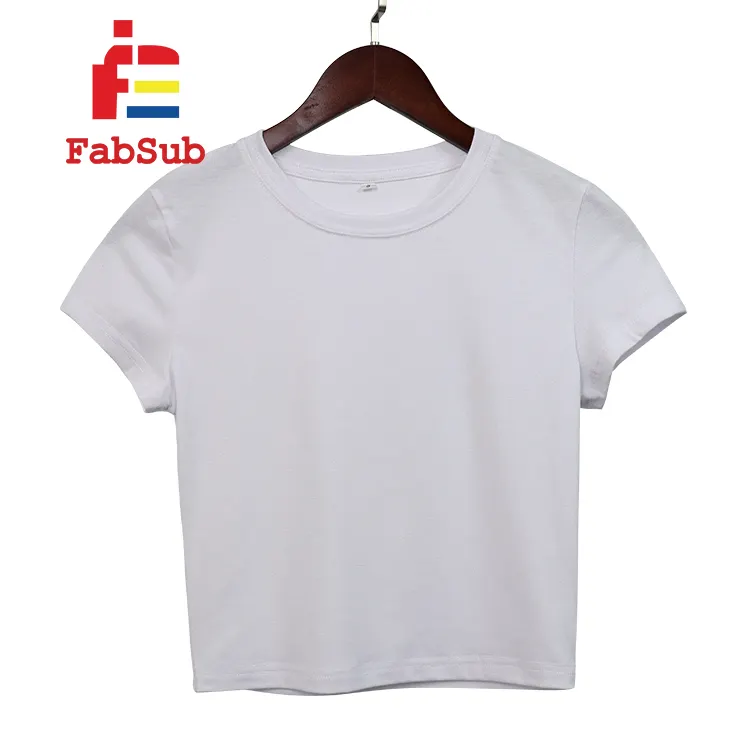 Custom Baby Girl Tee Plain Summer Cotton Tight Slim Fit T Shirt White Tshirt Crop Top Print Cropped Ladies Women Top