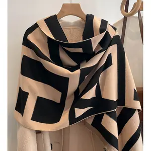 luxury brands scarf Cashmere Feel warp Warm Long letter print shawl Ladies Scarves for Winter