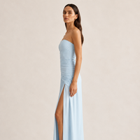 Robe longue plissée sans bretelles sur mesure pour femme, élégante robe de soirée, fabricant de vêtements direct usine OEM ODM, service de marque privée