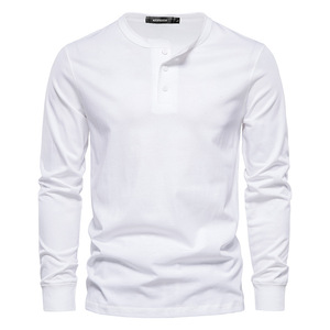 Magliette Henley a Maniche Lunghe da <span class=keywords><strong>Uomo</strong></span> con 3 Bottoni, <span class=keywords><strong>T</strong></span>-<span class=keywords><strong>Shirt</strong></span> Casual Primaverili in Tinta Unita, Top Morbidi e Basici - Product Image 4