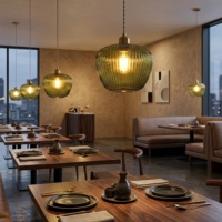 Lampe suspendue simple en verre artisanal vert olive pour restaurant, îlot de cuisine, lampe de table, café, lampe suspendue moderne