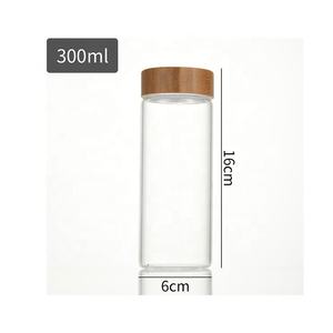 Tarro de almacenamiento de alimentos de vidrio de borosilicato, 200ml, 250ml, 300ml, ecológico, hermético, con tapa de bambú de madera - Product Image 3