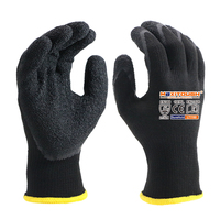 Gants de travail MaxiTough 10 Gauge 2 fils en polyester enduit de latex froissé, antidérapants, pour la construction, la manutention et le jardinage