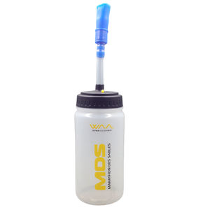 Échantillon gratuit : Bouteille d'eau en cristal personnalisée de 500 ml, design original, avec poignée colorée pour la boisson en extérieur et la course à pied - Product Image 1